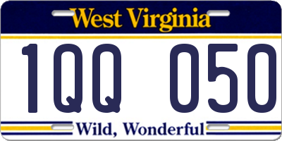 WV license plate 1QQ050