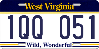 WV license plate 1QQ051