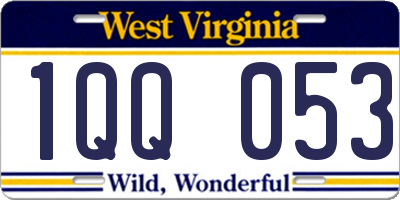WV license plate 1QQ053