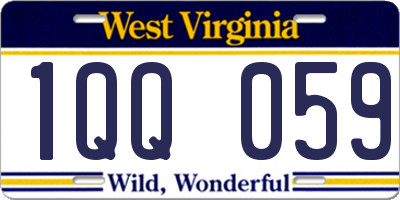 WV license plate 1QQ059