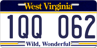 WV license plate 1QQ062