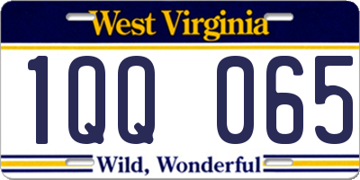 WV license plate 1QQ065
