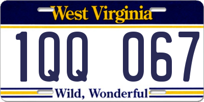 WV license plate 1QQ067