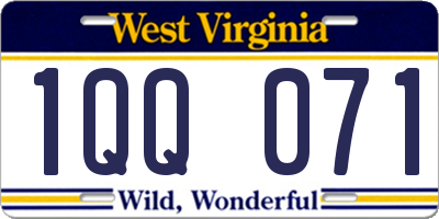 WV license plate 1QQ071