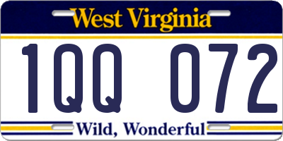 WV license plate 1QQ072