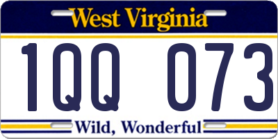 WV license plate 1QQ073