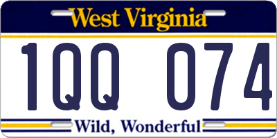 WV license plate 1QQ074