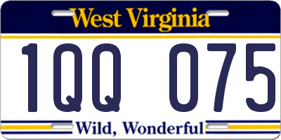 WV license plate 1QQ075