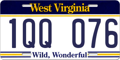 WV license plate 1QQ076