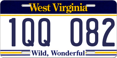 WV license plate 1QQ082