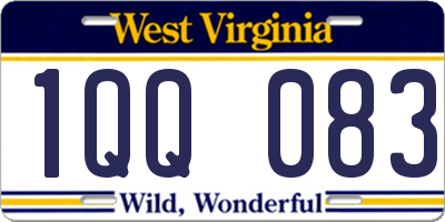 WV license plate 1QQ083