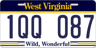 WV license plate 1QQ087