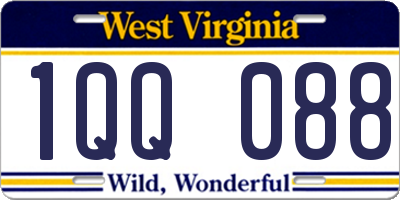 WV license plate 1QQ088