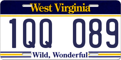 WV license plate 1QQ089