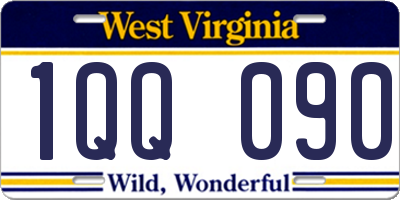 WV license plate 1QQ090