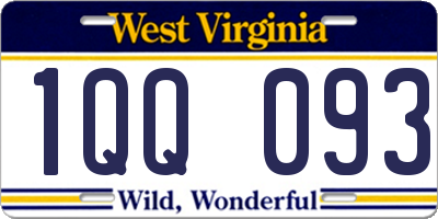 WV license plate 1QQ093