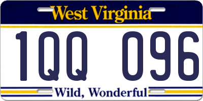 WV license plate 1QQ096