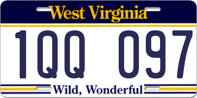 WV license plate 1QQ097