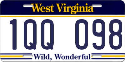 WV license plate 1QQ098