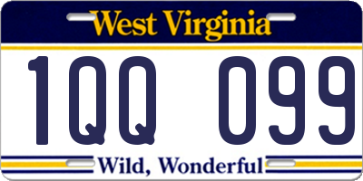 WV license plate 1QQ099