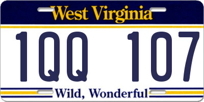 WV license plate 1QQ107