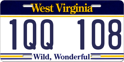 WV license plate 1QQ108