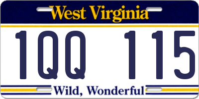 WV license plate 1QQ115