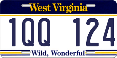 WV license plate 1QQ124