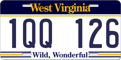 WV license plate 1QQ126