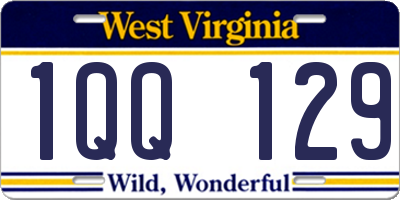 WV license plate 1QQ129