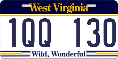 WV license plate 1QQ130