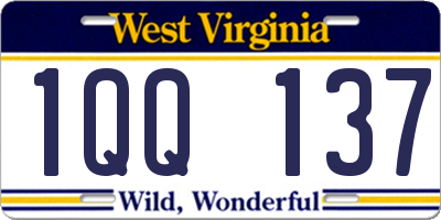 WV license plate 1QQ137