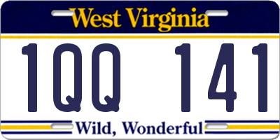 WV license plate 1QQ141