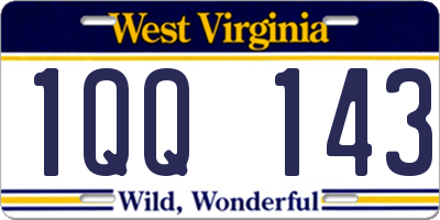 WV license plate 1QQ143