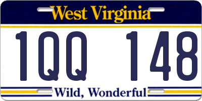 WV license plate 1QQ148