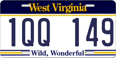 WV license plate 1QQ149