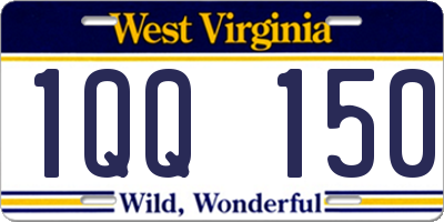 WV license plate 1QQ150