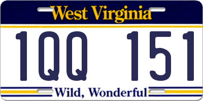 WV license plate 1QQ151