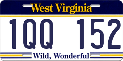 WV license plate 1QQ152