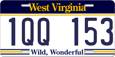 WV license plate 1QQ153