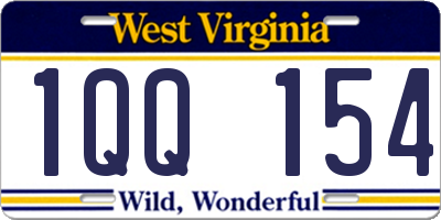 WV license plate 1QQ154