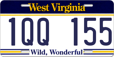WV license plate 1QQ155