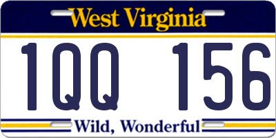 WV license plate 1QQ156