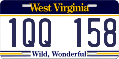 WV license plate 1QQ158