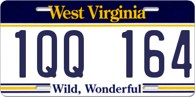 WV license plate 1QQ164
