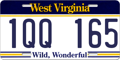 WV license plate 1QQ165