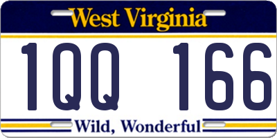 WV license plate 1QQ166