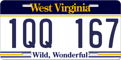 WV license plate 1QQ167