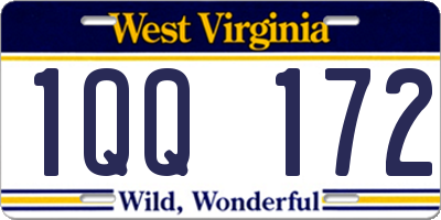 WV license plate 1QQ172