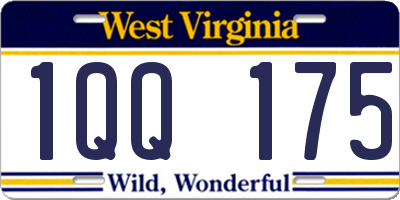 WV license plate 1QQ175